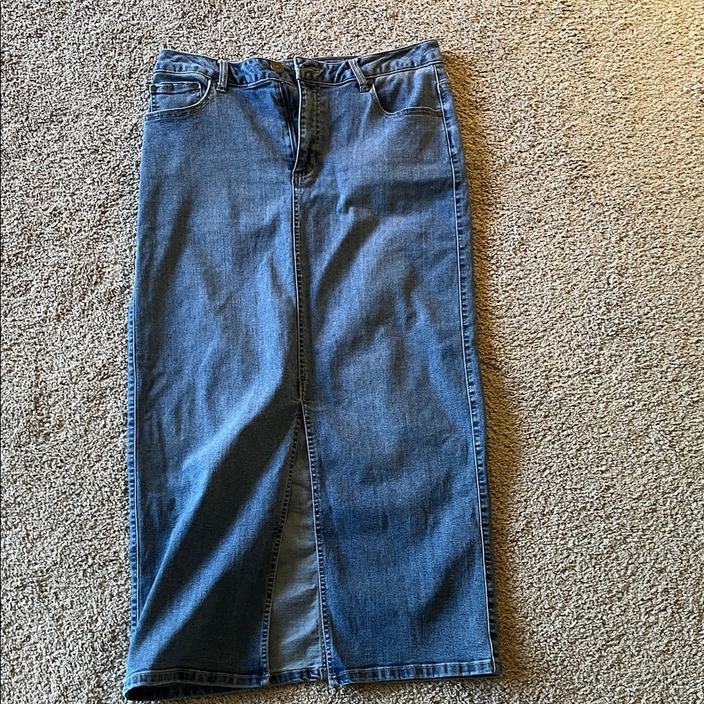 Rachel Zoe Blue Denim Skirt with Front Slit